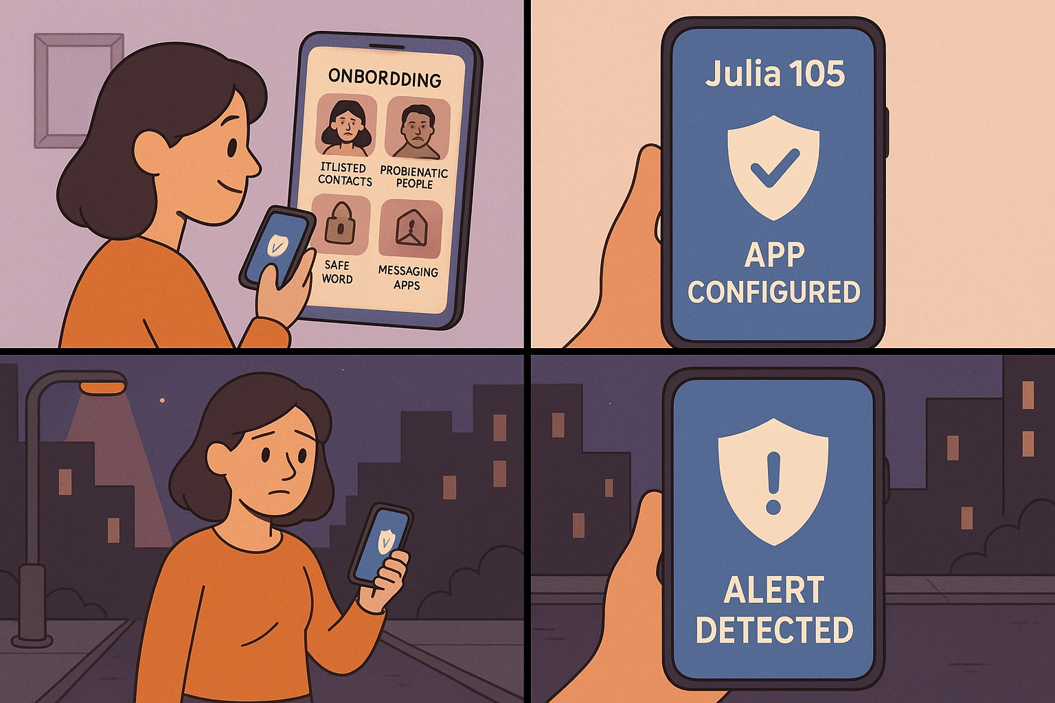 Icone delle funzionalità dell'app sul telefono