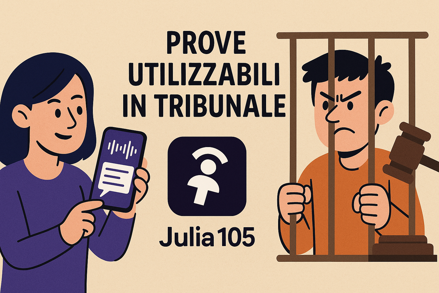 Prove raccolte da Julia 105 organizzate per la denuncia