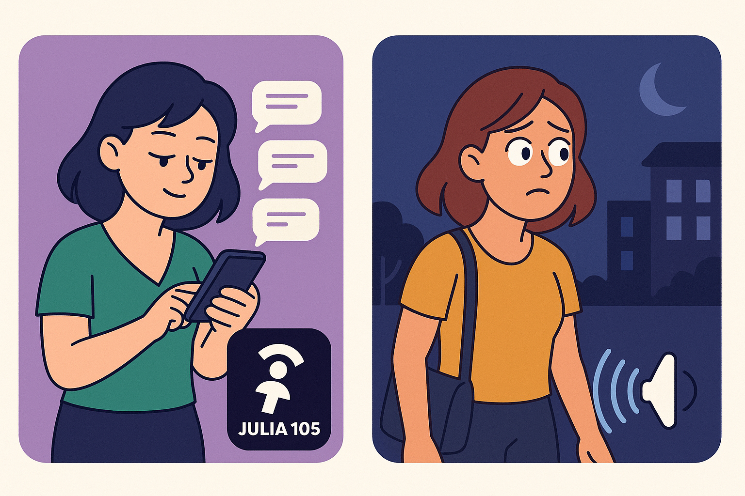 Messaggi discreti e attenzione in strada